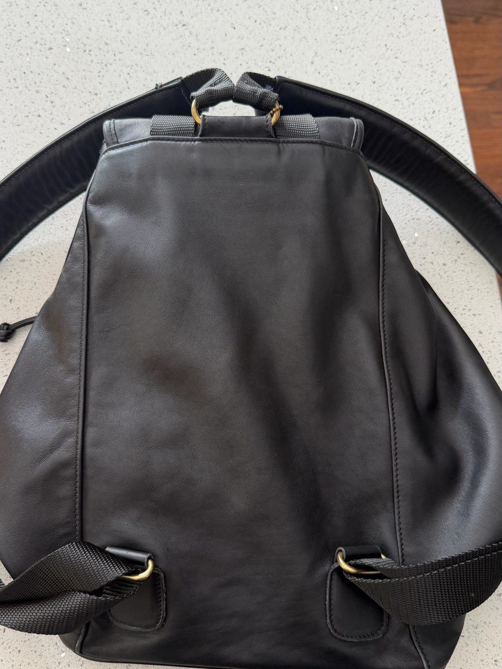 Coach Black Leather Drawstring Backpack - Pristine - Picture 3 of 10